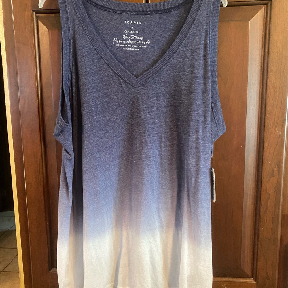 Torrid Gradient Blue and White Tank Top